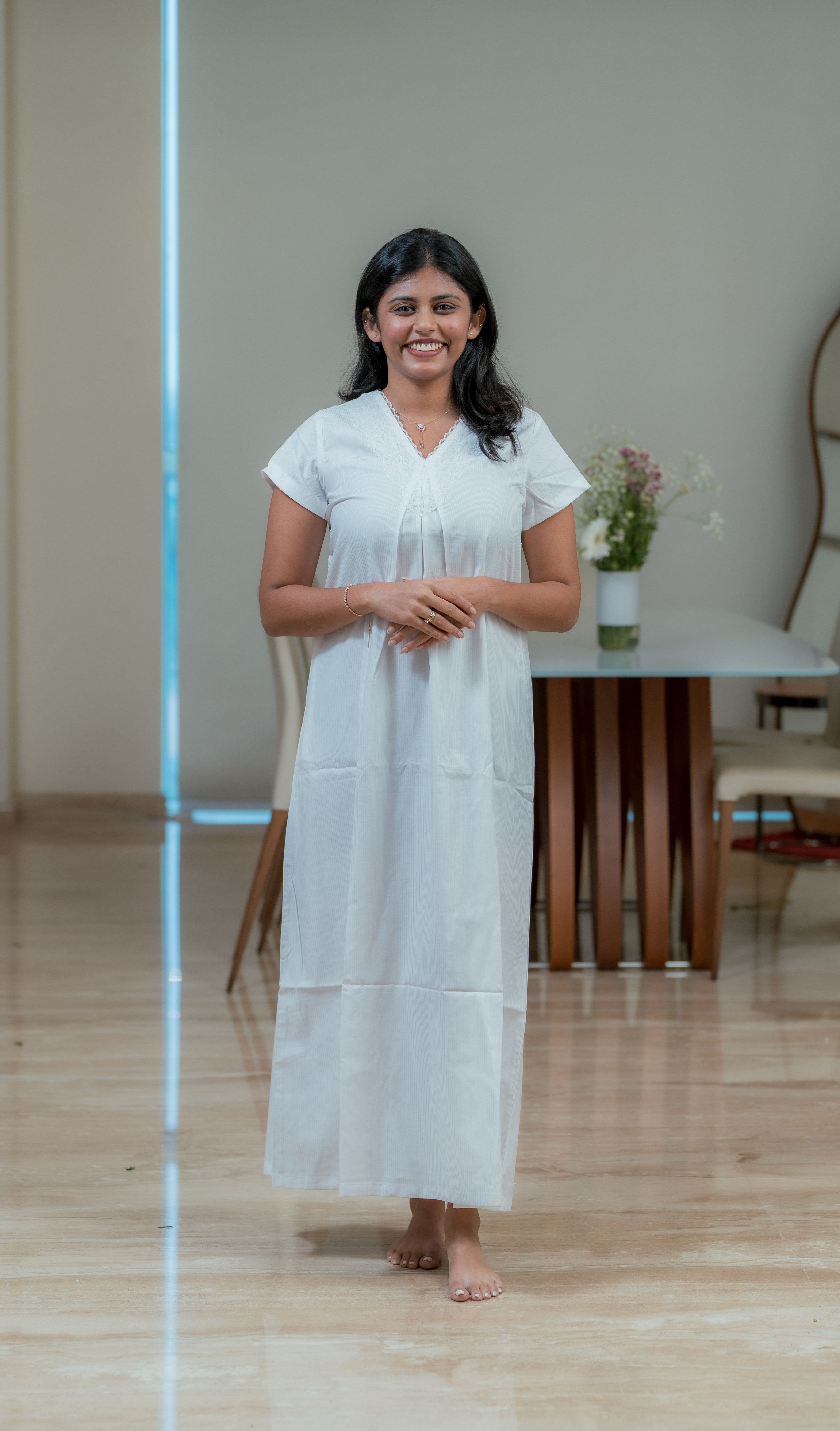 White Serenity Nightdress – Short Sleeve