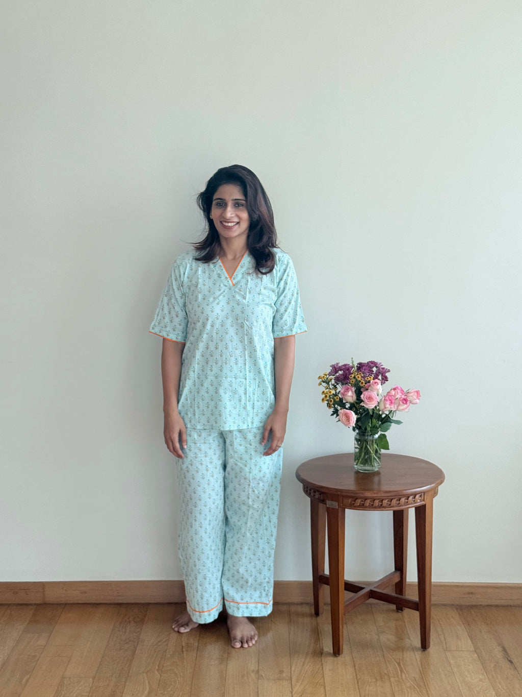 Orange floral cordset