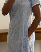 Blue Paisley Print